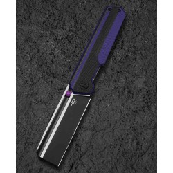 Couteau Bestech Tardis Black/Purple Manche G10 Lame Acier D2 Black/Satin IKBS Linerlock Clip BTKG54D - Livraison Gratuite