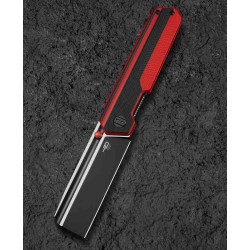 Couteau Bestech Tardis Black/Red Manche G10 Lame Acier D2 Black/Satin IKBS Linerlock Clip BTKG54E - Livraison Gratuite