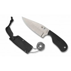 Couteau Spyderco Subway Bowie Lame Acier LC200N Satin Manche FRN Etui Boltaron Made Japan SCFB48PBK - Livraison Gratuite