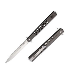 Couteau Al Mar Quicksteel Ultralight D2 Satin Talon Spear Point Stainless Handles Framelock Clip AMK4050 - Livraison Gratuite