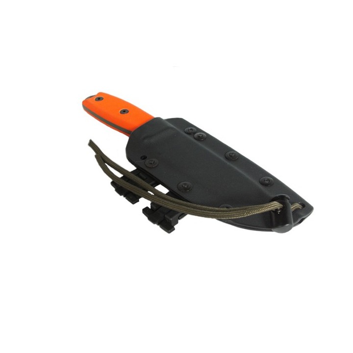 Couteau de Survie Esee Model 4 Plain Edge Manche Orange G-10 Acier 1095 Made In USA ES4PMBOD - Livraison Gratuite