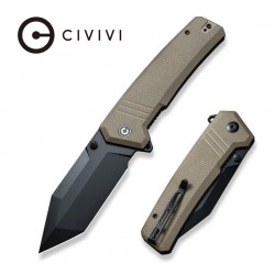 Couteau CIVIVI Bhaltair Tan 14C28N Black Tanto Blade Tan G10 Handles IKBS CIVC230242 - Livraison Gratuite