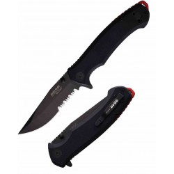 Couteau Bear & Son Sideliner Black Manche G10 Lame Acier 440 Black Combo Linerlock Clip USA BC61131 - Livraison Gratuite