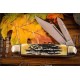 Couteau Rough Ryder Cattleman Cinnamon Jigged Stag Bone Handle Carbon Blade RR2430 - Livraison Gratuite