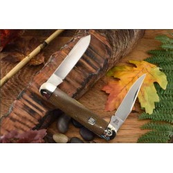 Couteau Rough Ryder Moose Burlap Manche Micarta Lames Acier 440 RR2338 - Livraison Gratuite