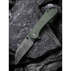 Couteau CIVIVI Elementum Damas Green Lame Wharncliffe Manche Micarta IKBS Linerlock Clip C18062AFDS1 - Livraison Gratuite