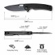 Couteau Sencut Vesperon Black Lame Acier 9Cr18MoV Black Manche Micarta IKBS Linerlock Clip S200653 - Livraison Gratuite