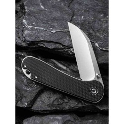 Couteau CIVIVI Elementum Nitro-V Satin Lame Wharncliffe Manche Black G10 IKBS Linerlock Clip CIVC18062AF1 - Livraison Gratuite