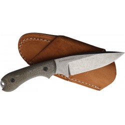 Couteau Bradford Guardian 3.2 3D OD Green Manche Micarta Lame Acier AEB-L Etui Cuir Made USA BRAD32FE102A - Livraison Gratuite