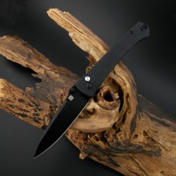 Couteau ArtisanCutlery Andromeda Black Manche Micarta Lame Acier CPM-S35VN Button Lock IKBS ATZ1856PMBK - Livraison Gratuite