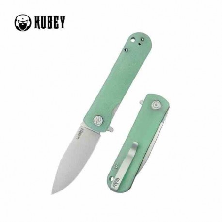 Couteau Kubey NEO Jade Manche G10 Lame Acier AUS-10 IKBS Linelock Clip KUB371C - Livraison Gratuite