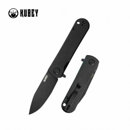 Couteau Kubey NEO Black Manche G10 Lame Acier AUS-10 IKBS Linelock Clip KUB371B - Livraison Gratuite