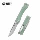 Couteau Kubey Akino Jade Manche G10 Lame Acier Sandvik 14C28N Bead Blasted IKBS Linelock Clip KUB2102B - Livraison Gratuite