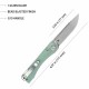 Couteau Kubey Akino Jade Manche G10 Lame Acier Sandvik 14C28N Bead Blasted IKBS Linelock Clip KUB2102B - Livraison Gratuite