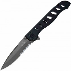 Couteau Gerber Evo Black Lame Serrated Acier 7Cr17MoV Manche Aluminium Linerlock Clip G41432 - Livraison Gratuite