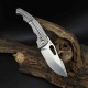 Couteau Artisan Xcellerator Titane Lame Acier S90V Stonewash Manche Titane IKBS Clip Titane ATZ1860GGY - Livraison Gratuite