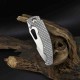 Couteau Artisan Xcellerator Titane Lame Acier S90V Stonewash Manche Titane IKBS Clip Titane ATZ1860GGY - Livraison Gratuite