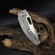 Couteau Artisan Xcellerator Titane Lame Acier S90V Stonewash Manche Titane IKBS Clip Titane ATZ1860GGY - Livraison Gratuite
