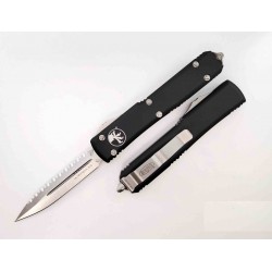 Couteau Microtech 122-6 Black OTF Auto Ultratech D/E Lame Acier Premium Double Tranchant Made USA MCT1226 - Livraison Gratuite