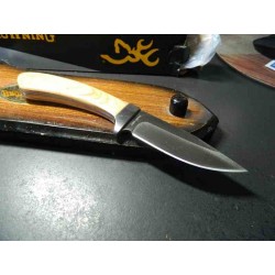 Couteau Browning Skinner Manche Bois Lame Acier 440 Etui Nylon BR0493 - Livraison Gratuite