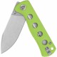 Couteau QSP Canary Neon Green Folder Lame Acier 14C28N Stonewash Manche G10 IKBS Linerlock Clip QS150C1 - Livraison Gratuite