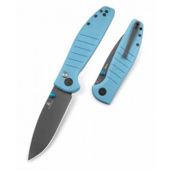 Couteau Bestech Bestechman Goodboy Blue Manche G10 Lame Acier D2 Gray DLC IKBS Button Lock Clip BTKMK04C - Livraison Gratuite