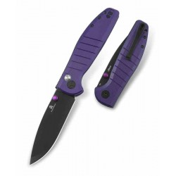 Couteau Bestech Bestechman Goodboy Purple Manche G10 Lame Acier D2 Gray DLC IKBS Button Lock Clip BTKMK04F - Livraison Gratuite