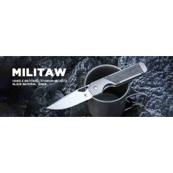 Couteau Kizer Militaw Manche Titane/Micarta Lame Acier S35VN Satin IKBS Framelock Clip KI3634A1 - Livraison Gratuite