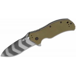 Couteau Zero Tolerance A/O Tiger Lame Acier MagnaCut Manche G10 OD Green Linerlock Clip USA ZT0350OLTS - Livraison Gratuite