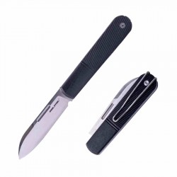 Couteau Real Steel Barlow RB-5 Black Manche G10 Lame Drop Point Acier N690 Slip Joint Clip RS8021B - Livraison Gratuite