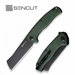 Couteau Sencut Traxler Green Manche Micarta Lame Acier 9Cr18MoV Blackwash IKBS Linerlock Clip S20057C4 - Livraison Gratuite