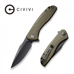 Couteau CIVIVI Baklash Green Lame Acier 9Cr18MoV Manche Micarta Linerlock IKBS Clip CIVC801K - Livraison Gratuite