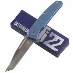 Couteau Ontario Ti-22 Ultrablue Manche Titane Lame Tanto Acier AUS-8 Frame Lock Clip ON9800 - Livraison Gratuite