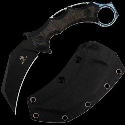 Couteau Defcon Karambit Jungle Black Lame Acier D2 Claw Manche Titane Etui Kydex TF31012 - Livraison Gratuite