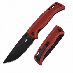 Couteau CJRB Resource Red G10 Handles AR-RPM9 Black Blade IKBS Liner Lock Clip J1932BRE - Livraison Gratuite