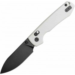 Couteau Vosteed Raccoon White Lame Acier Sandvik 14C28N Blackwash Manche G10 IKBS Clip VOSRCCBVPGW - Livraison Gratuite