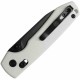 Couteau Vosteed Raccoon White Lame Acier Sandvik 14C28N Blackwash Manche G10 IKBS Clip VOSRCCBVPGW - Livraison Gratuite