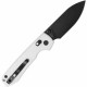 Couteau Vosteed Raccoon White Lame Acier Sandvik 14C28N Blackwash Manche G10 IKBS Clip VOSRCCBVPGW - Livraison Gratuite