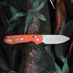 Couteau Vosteed Raccoon Orange Lame Acier Sandvik 14C28N Satin Manche G10 IKBS Clip VOSRCCBVTGO - Livraison Gratuite