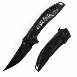 Couteau Kansept Baku Blk/White Titane/Fibre Carbone Lame Acier CPM-S35VN Blackwash IKBS Clip K1056A6 - Livraison Gratuite