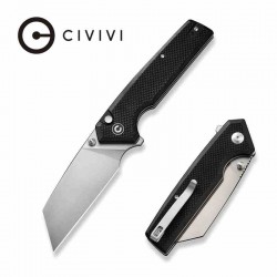 Couteau CIVIVI Amirite Black Lame Acier Nitro-V Satin Reverse Tanto Manche G10 IKBS Clip CIVC230282 - Livraison Gratuite