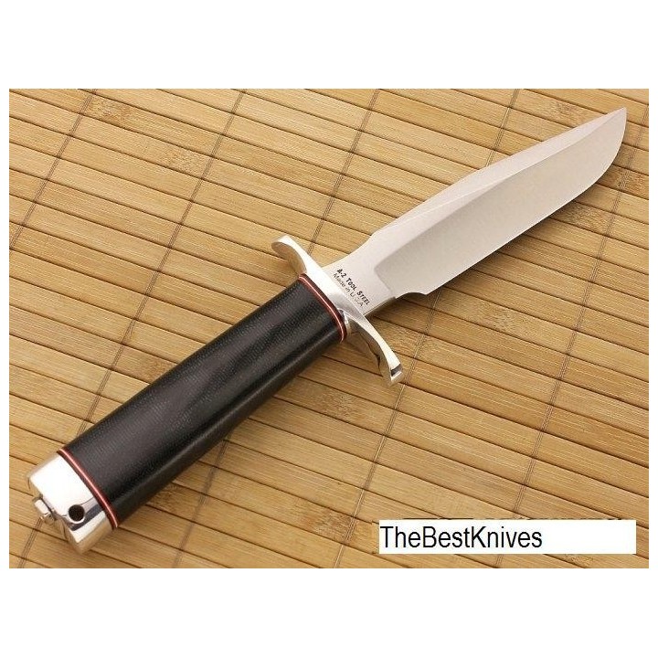 Couteau Blackjack Model 5 Black Acier A2 Manche Micarta Etui Cuir Made In USA BCB5BM - Livraison Gratuite