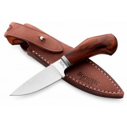 Couteau LionSteel Willy Santos Wood Lame Acier M390 Manche Santos Wood Etui Cuir Italy LSTWL1ST - Livraison Gratuite