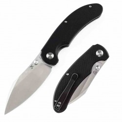 Couteau Kansept Nesstreet Black Lame Acier 154CM Satin Sheepsfoot Manche G10 IKBS Linerlock Clip KT1039A1 - Livraison Gratuite