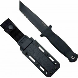 Couteau Demko Armiger 4 Lame Acier 80CrV2 Tanto Serrated Manche Polymère Etui Kydex DEM09651 - Livraison Gratuite