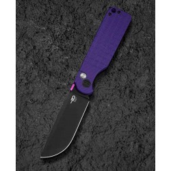 Couteau Bestech Glok Purple Manche G10 Lame Acier 14C28N IKBS Button Lock Clip BTKG55D - Livraison Gratuite