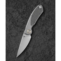 Couteau Bestech Lito Black Lame Acier M390 Satin Manche Titane/Micarta IKBS Framelock Clip BTKT2307A - Livraison Gratuite