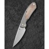 Couteau Bestech Lito Natural Lame Acier M390 Satin Manche Titane/Micarta IKBS Framelock Clip BTKT2307B - Livraison Gratuite