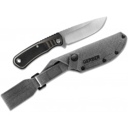 Couteau Gerber Downwind Drop Point Black Lame Acier 7Cr17MoV Manche G10 Etui Canvas G1816 - Livraison Gratuite