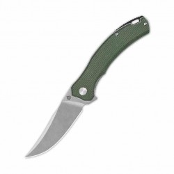 Couteau QSP Walrus Green Lame Acier D2 SW Upswept Manche Micarta IKBS Linerlock Clip QS151C1 - Livraison Gratuite